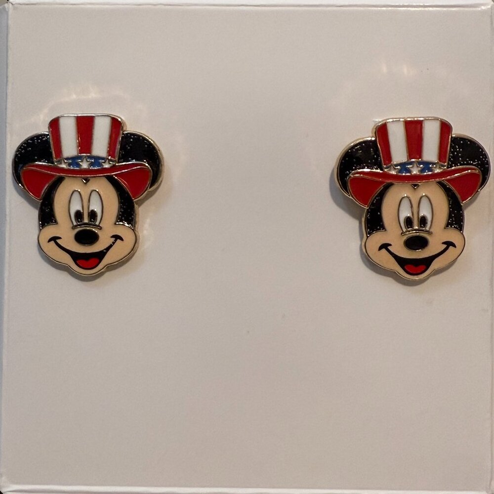 DISNEY X BAUBLEBAR PATRIOTIC MICKEY UNCLE SAM EARRINGS